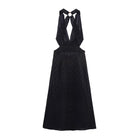 Women Clothing Summer French Hollow Out Cutout Embroidered Halter Sleeveless Dress Howe