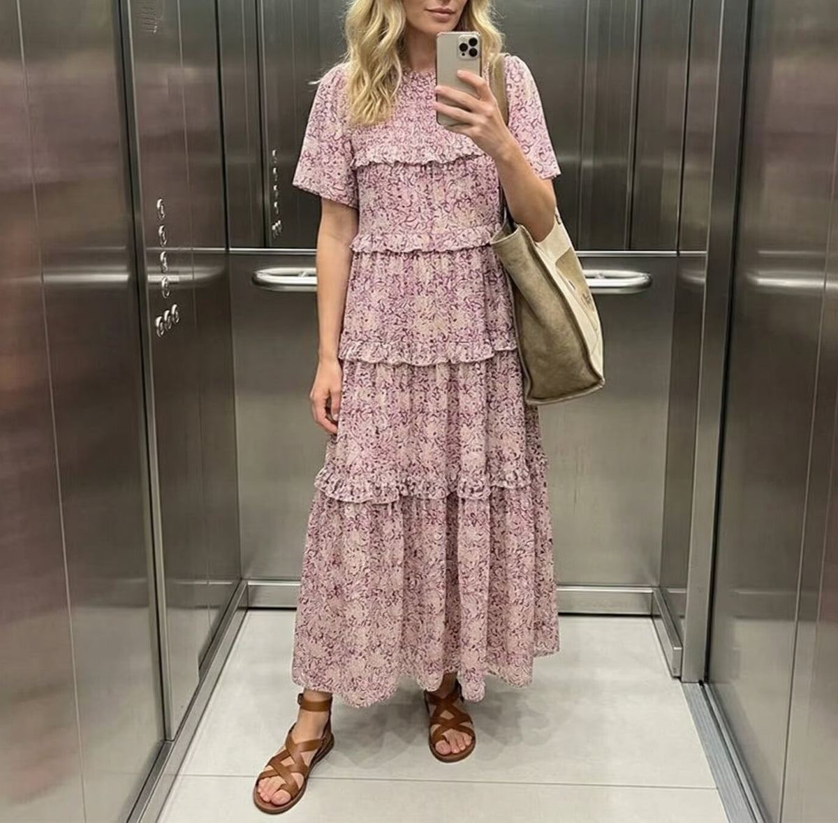 Women Clothing Summer Rayon Printed Cake Bohemian Casual Dress YiPin