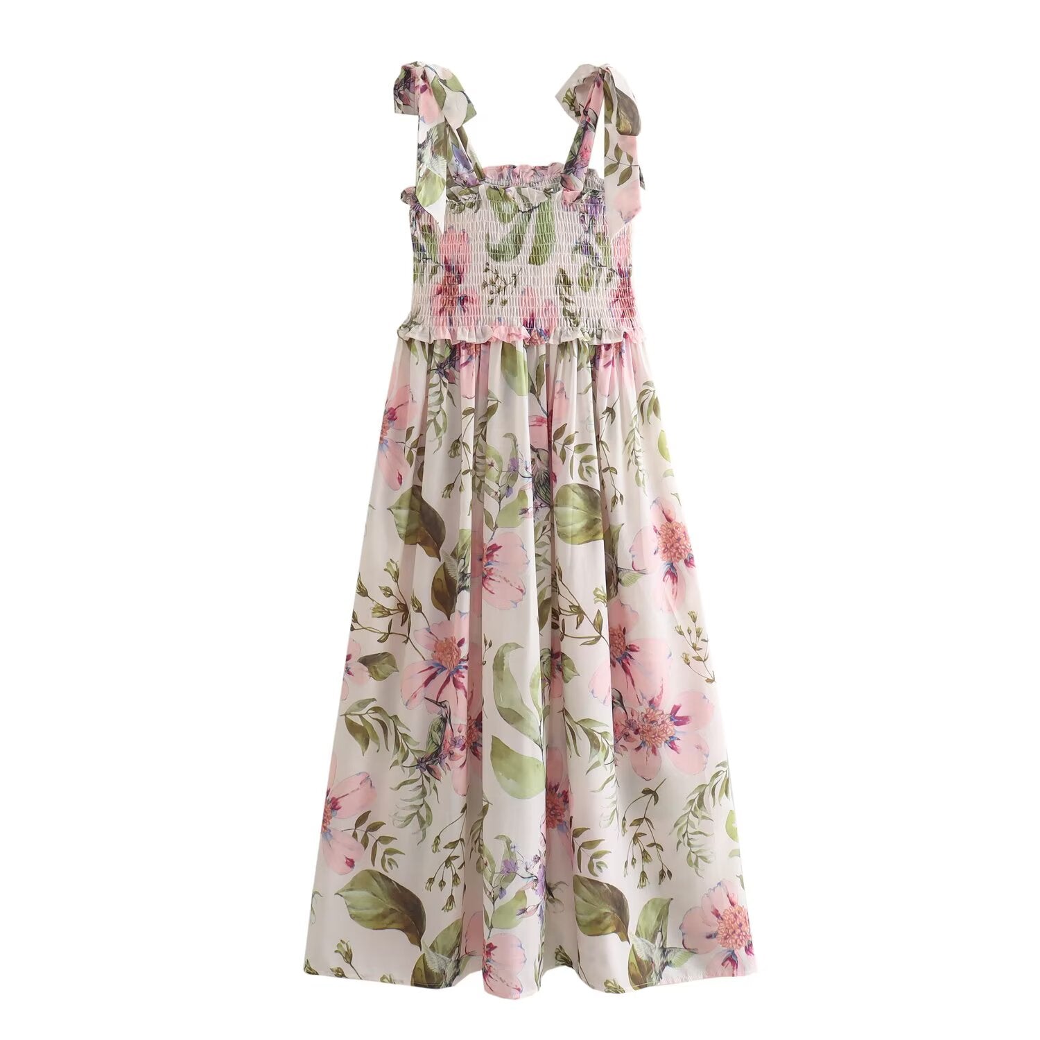 Women Design Print Lace up Dress Wennie