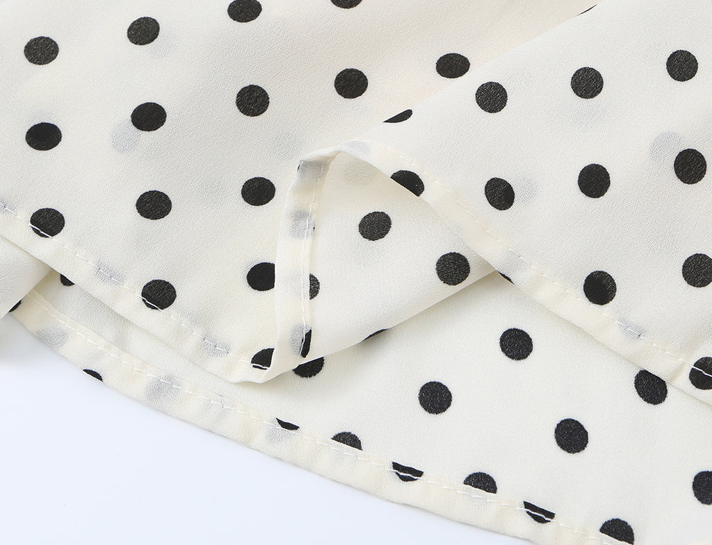 Side Slit Strap Dress for Women Summer French Polka Dot Print Slim Fit Slimming Lace up Suspender Long Dress OMI