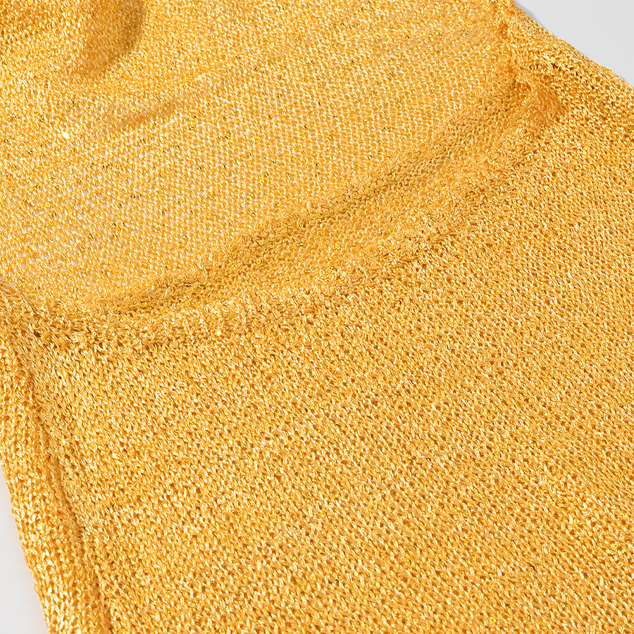 Gorgeous Thin Glittering Knitted Swing Collar Sleeveless Halter Backless Elegant Dress Women Summer Sexy Tight Waist Hip Dress JiaJia