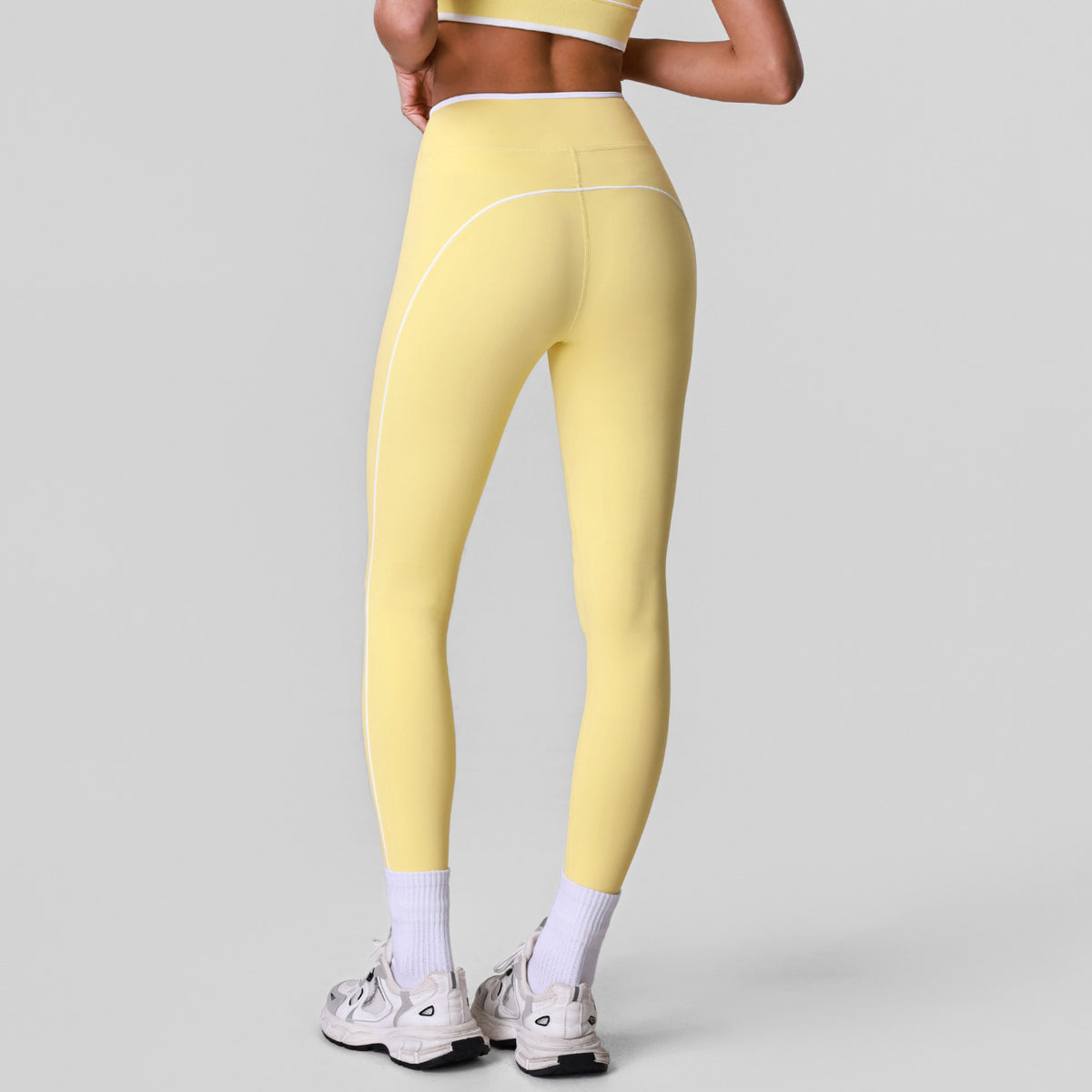 Hip Lifting Contrast Color Cross V Waist Slim Fit Sports Ninth Pants Yoga Tights Outdoor Cycling Workout Clothes for Women YiGlo