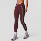 Cross Waist Sports Yoga Pants Women Contrast Color Tight Nude Feel Sports Ninth Pants Running Workout Training Trousers YiGlo