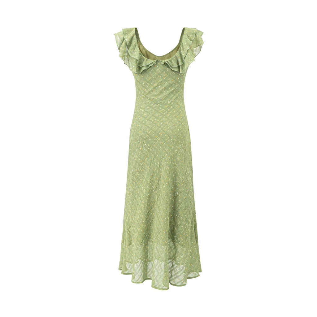 Floral Flounce V neck Summer Waist Slimming Printed Dress Long Dresses PullWind