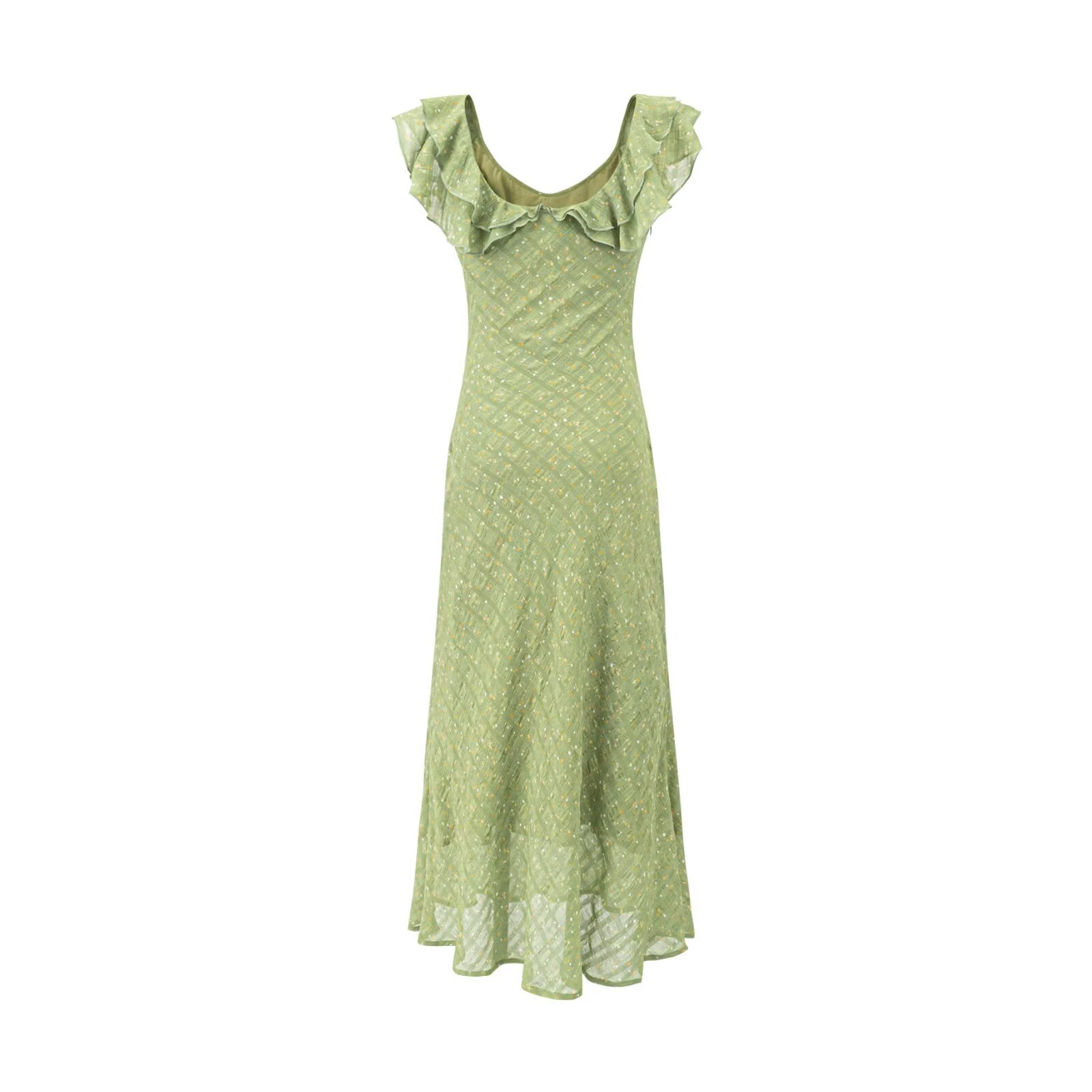 Floral Flounce V neck Summer Waist Slimming Printed Dress Long Dresses PullWind