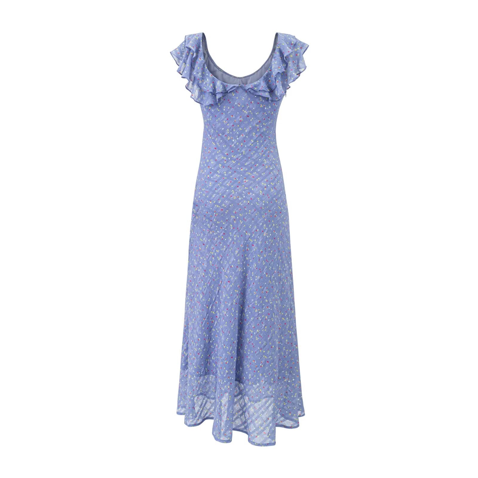 Floral Flounce V neck Summer Waist Slimming Printed Dress Long Dresses PullWind