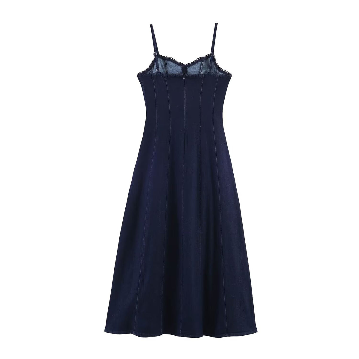 Women Clothing Idle Vintage Denim Cami Dress LongZest