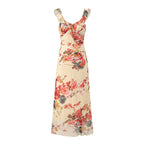 Summer Elegant Socialite Adult Lady like Woman Retro Printed Niche Vacation Slim Dress PullWind
