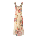 Summer Elegant Socialite Adult Lady like Woman Retro Printed Niche Vacation Slim Dress PullWind