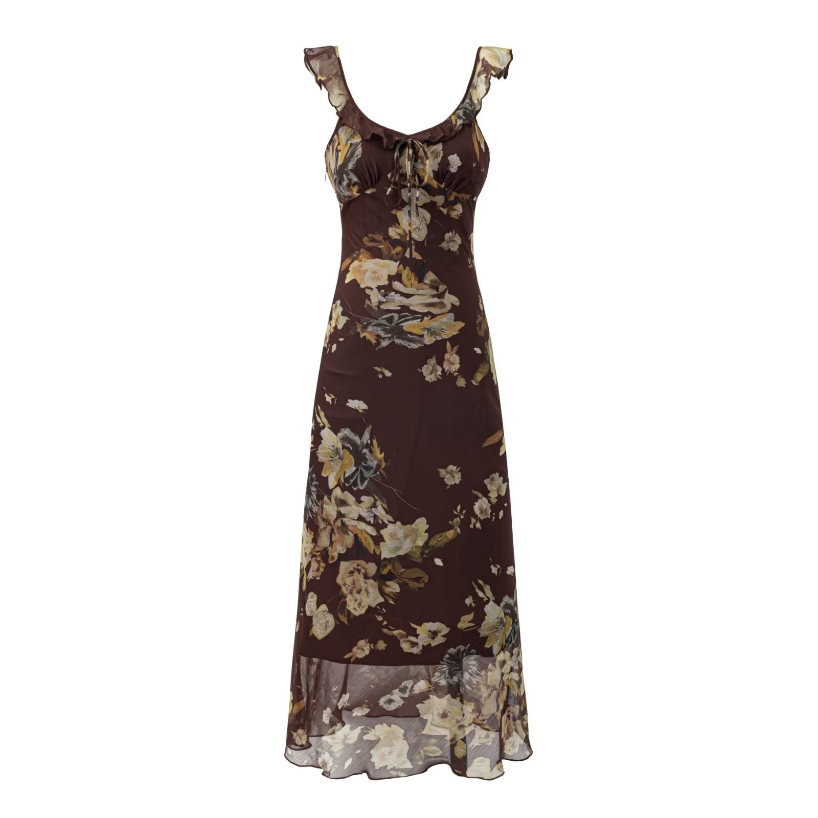 Summer Elegant Socialite Adult Lady like Woman Retro Printed Niche Vacation Slim Dress PullWind