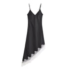 Women Clothing Western Classic Lace Texture Silk Satin Texture Dress TRAF