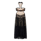 Lace Embroidered Silk Lace Tulle Backless French Halter Dress Women Summer Vacation Lightweight Dress JiaJia