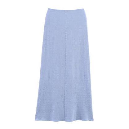 Women Summer Texture Tank Top Midi Skirt Set SenDa