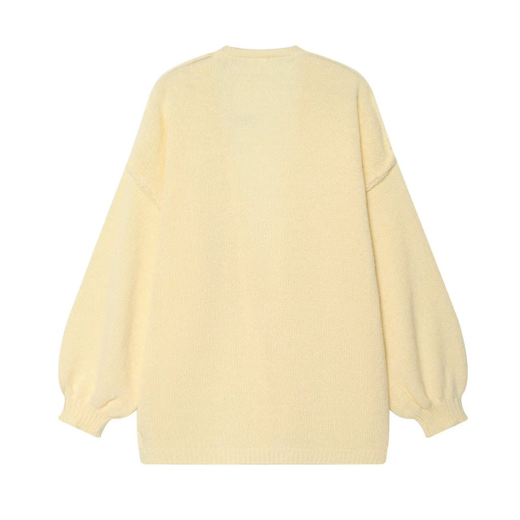 Women Clothing Fall Simple Thick Needle Idle Mid Length Sweater flightCourse