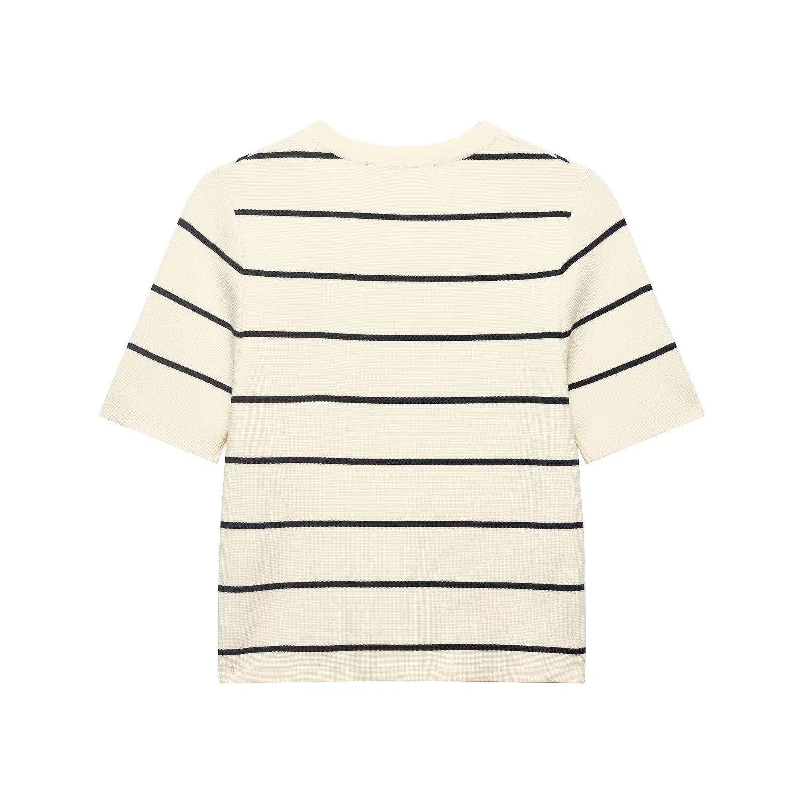 Women Striped Short Sleeved Knitted Jacket Mini Skirt Stes flightCourse