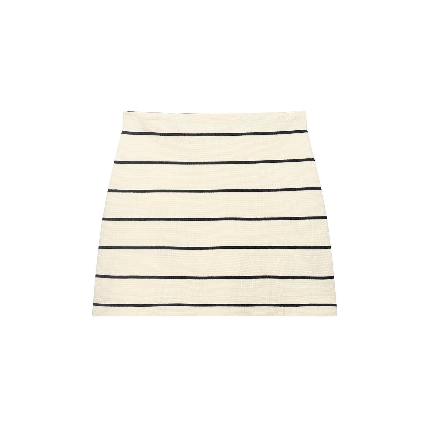 Women Striped Short Sleeved Knitted Jacket Mini Skirt Stes flightCourse