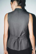 Women Clothing Summer Button Turtleneck Sleeveless Top flightCourse