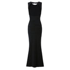 Women Clothing Summer Irregular Asymmetric Slim Fit Ruched round Neck Sleeveless Dress Camille