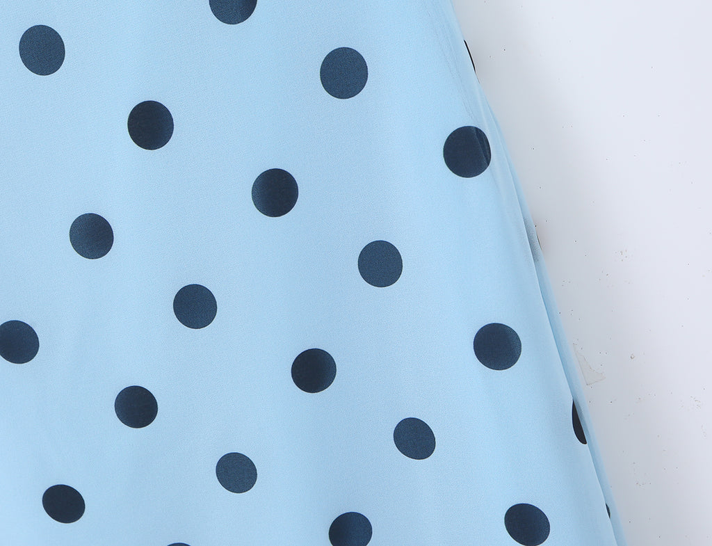 Gentle Elegant Pink Polka Dot Brace Dress Women Vintage Backless Lace up Design Tight Waist Maxi Dress Camille