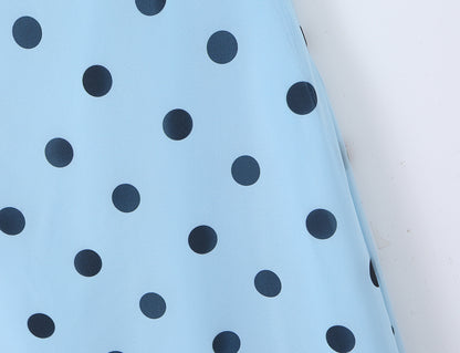 Gentle Elegant Pink Polka Dot Brace Dress Women Vintage Backless Lace up Design Tight Waist Maxi Dress Camille