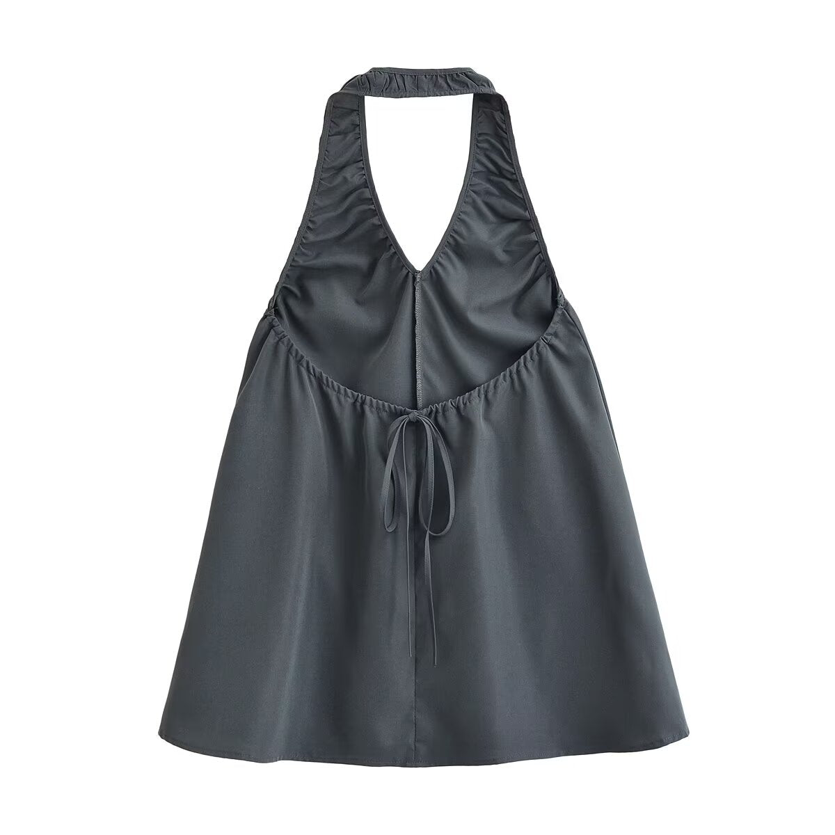 Women Clothing Summer Sexy Halter Mini Dress TRAF