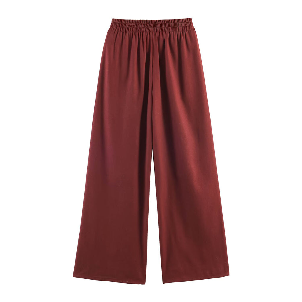 Summer Women Blended Bow Double Breasted Wide Leg Pants Set SenDa
