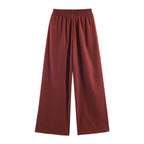 Summer Women Blended Bow Double Breasted Wide Leg Pants Set SenDa