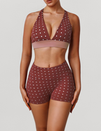 Yoga Clothes Sports High Elastic Bum Lift Shorts Push up Sexy Bra Fitness Two Piece Sets Women YiGlo