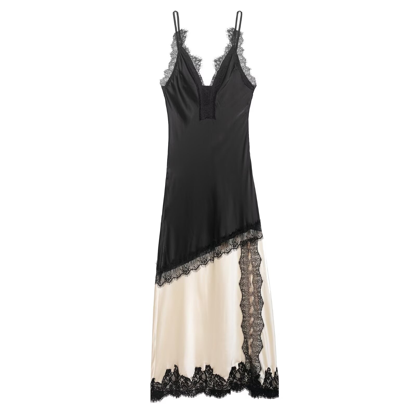 Women Clothing Summer Elegant Lace Splicing Sling Dress Women flightCourse