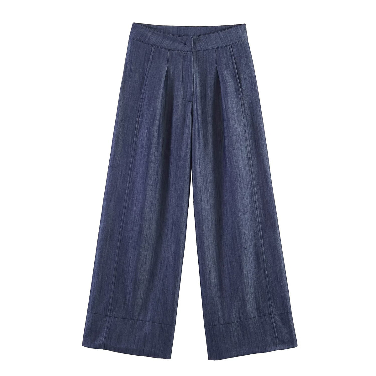 Summer Women Clothes Casual Sleeveless Stand Collar Rivet Buckle Top Wide Leg Trousers SenDa