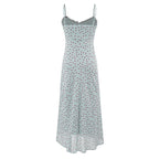 Sexy Vacation Wooden Ear Cami Dress Summer Slim Fit Slimming Retro Polka Dot Maxi Dress PullWind