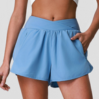 Quick Drying Breathable Workout Shorts Cross Waist Hip Lifting Loose Casual Fitness Pants Running Training Yoga Pants Summer YiGlo