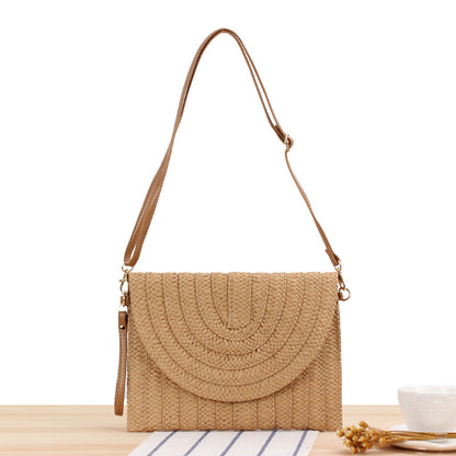Simple Handmade Paper Braid Straw Bag Multi-Purpose Woven Bag Beach Bag Casual Women Bag