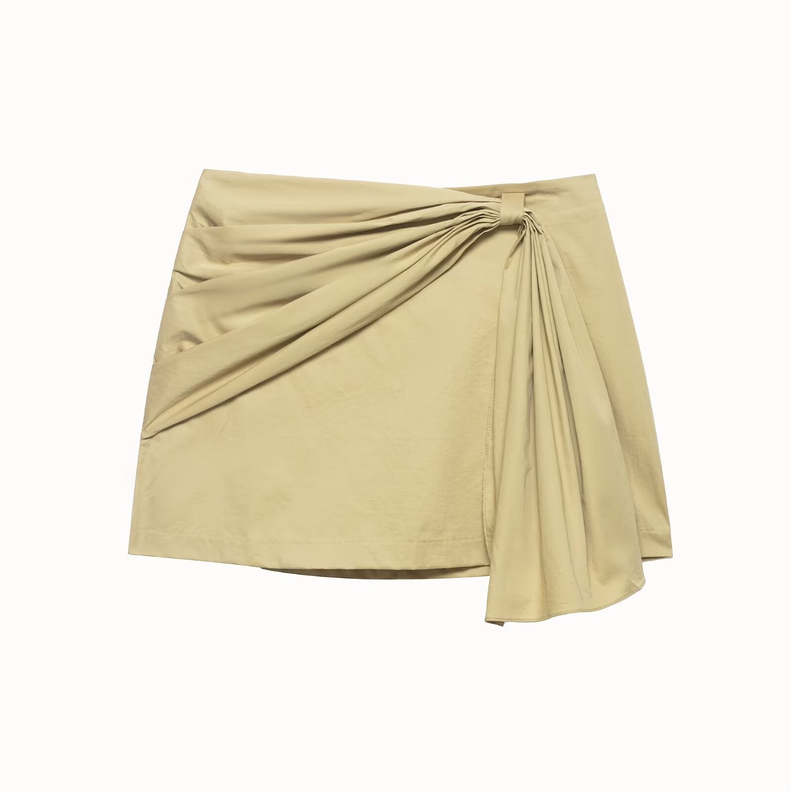 Women Clothing Top Product Lace up Design Diagonal Cloth Skirt Shell