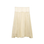 Women Clothing Summer Gentle Lace Stitching Midi Skirt flightCourse