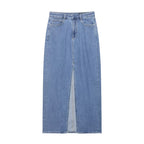 Women Summer Casual Denim Midi Skirt flightCourse
