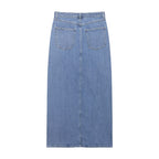 Women Summer Casual Denim Midi Skirt flightCourse