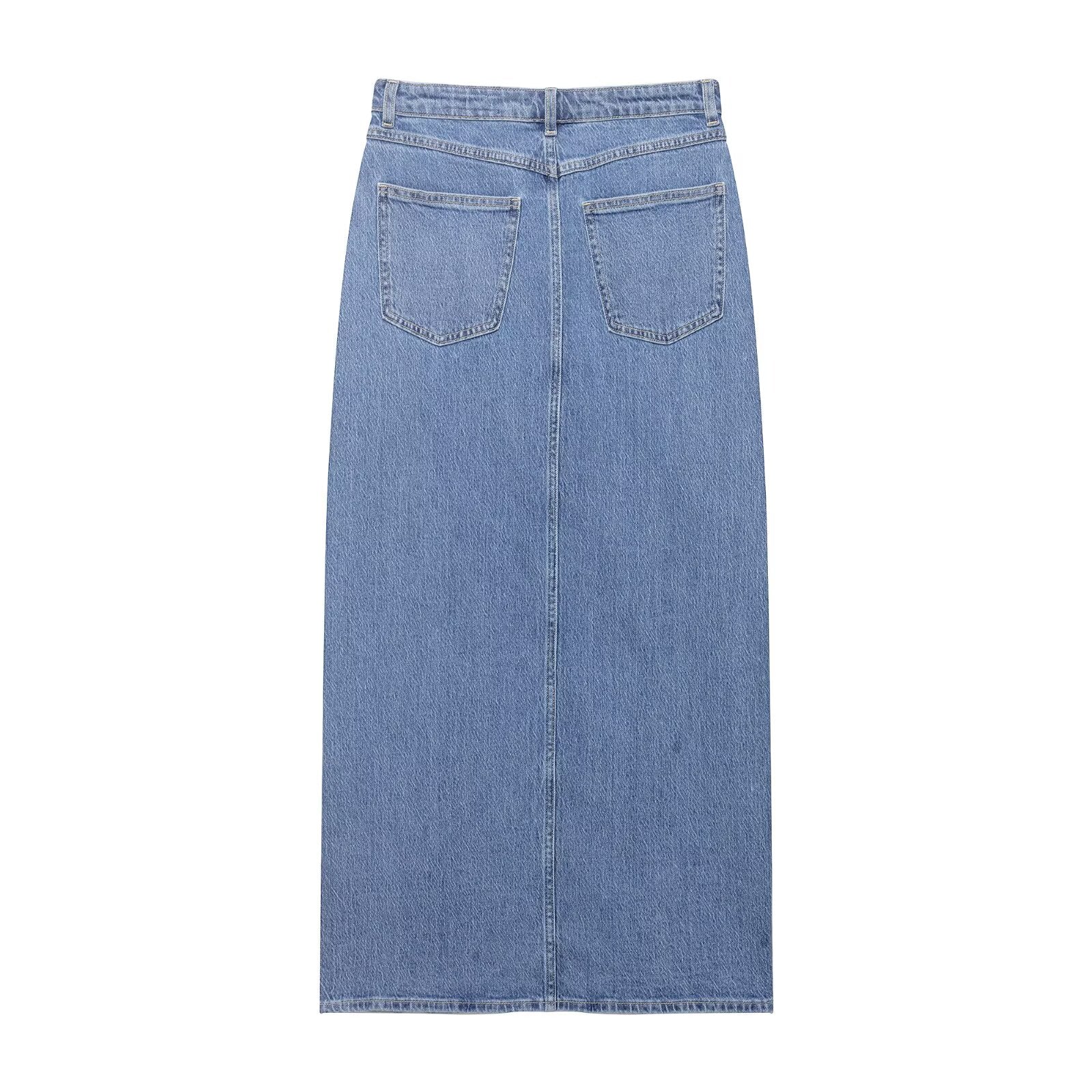 Women Summer Casual Denim Midi Skirt flightCourse