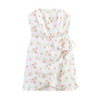 Spring Slim Fit Slimming Wrapped Chest Printed Dress Wennie