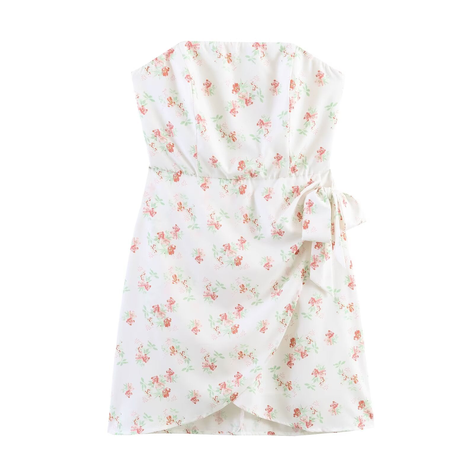 Spring Slim Fit Slimming Wrapped Chest Printed Dress Wennie