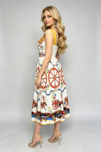 Women Summer Printed Sleeveless A Line Dress ESUNG