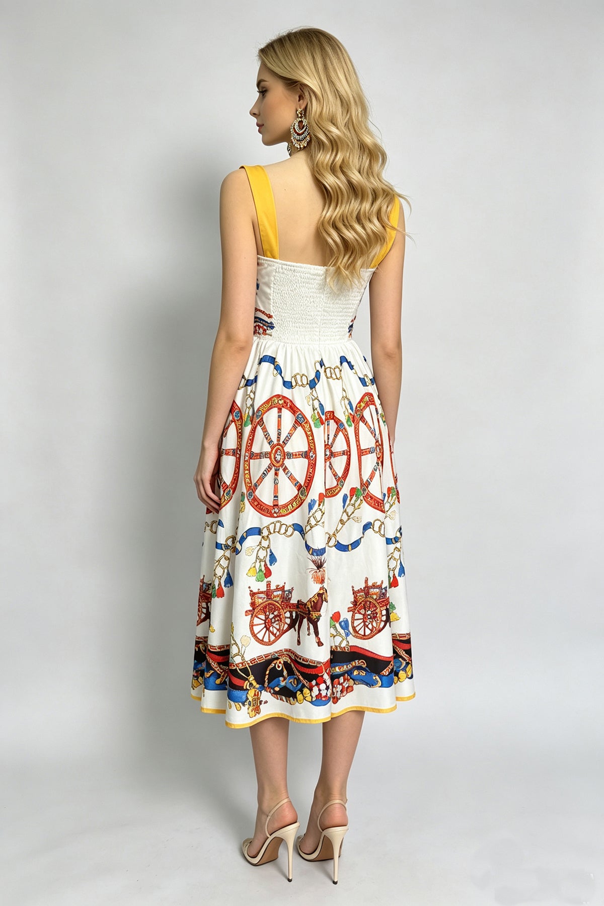 Women Summer Printed Sleeveless A Line Dress ESUNG