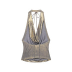 Women Clothing Draped Hanging Collar Vest Camisole Bright Top flightCourse