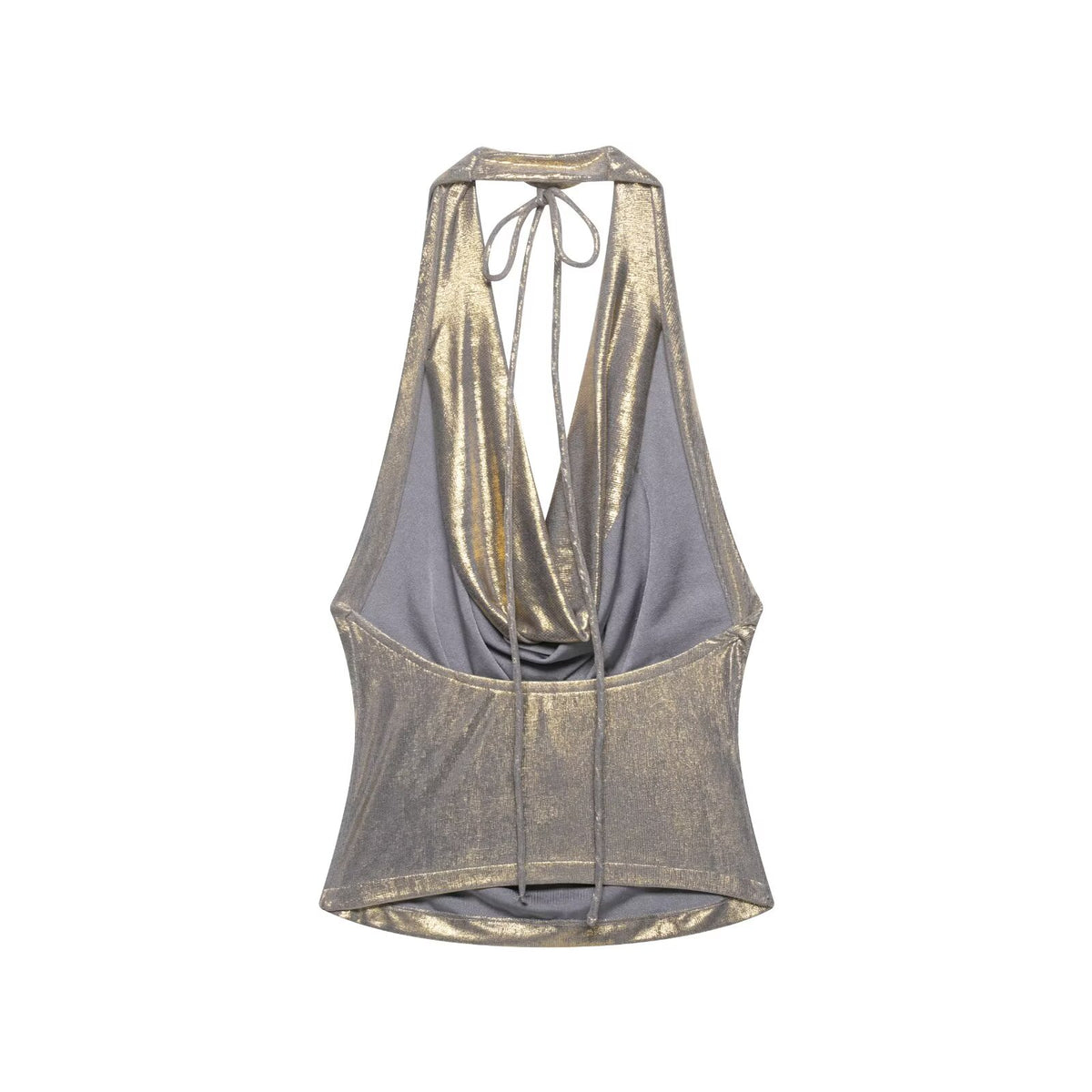 Women Clothing Draped Hanging Collar Vest Camisole Bright Top flightCourse