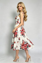 Women Summer Sleeveless Printed A Line Dress ESUNG
