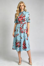 Women Summer Printed ShirtA Line Dress ESUNG