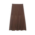 Women Clothing Spring Fashionable Elegant Polka Dot Midi Skirt flightCourse