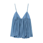 Women Clothing Summer Sexy All Match V neck Vertical Strap Top Howe