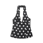 Women Clothing Summer Sexy Bowknot Decoration Polka Dot Hanging Collar Sleeveless Top flightCourse