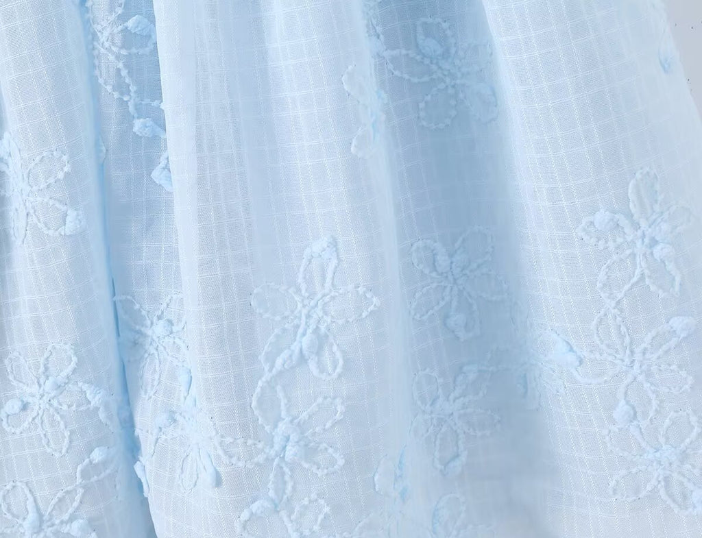 Spring Korean White Embroidered Strap Dress Women Spring A line Dress Aiostar